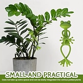 economico Giardinaggio-Supporti per piante a forma di rana verde da 2/4 pezzi, supporto robusto per piccole piante in vaso e succulente, grazioso decoro da giardino per balconi e spazi interni, design a risparmio idrico,