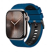 levne Řemínky na Apple Watch-Sportovní řemínek kompatibilní s Apple Watch 42 mm 44 mm 45 mm 49 mm odolný kovový řemínek s nastavitelnou kovovou sponou a silikonovým řemínkem pro iWatch Ultra 2 Series 9 8 7 SE 6 5 4