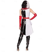 levne Dámské Kostýmy-Sto a jeden dalmatin Cruella de Vil Šaty Maškarní prázdniny Filmové kostýmy for Dámské Dospělí předvečer Všech svatých Plesová maškaráda Párty Plesová maškaráda