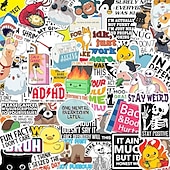 cheap Wall Stickers-Set Of 130 Pcs Funny Saying Stickers Waterproof Vinyl Decals For Laptop Phone Guitar Skateboard Suitcase Scrapbook Journal Notebook Kids Toys Decoration