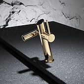 abordables Robinets de lavabo-Robinet de lavabo - Classique Nickel brossé / Électroplaqué / Finitions peintes Ensemble central Poignée unique à un trouBath Taps
