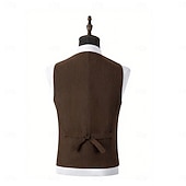 preiswerte Herrenweste-Herren Tweedweste Weste Formell Hochzeit Urlaub Täglich Mode Klassisch Frühling Herbst Tasche Knöpfe Polyester Tweed Bequem Einfach Fischgrätenmuster Einreihig V Ausschnitt Revers Schmale Passform
