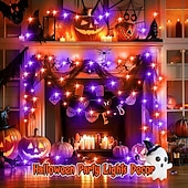 abordables Guirlandes lumineuses à piles-2m Guirlandes Lumineuses 20 LED Blanc Chaud Blanc Rouge Lumières de fil de cuivre Halloween Étanche Vacances Alimenté par piles