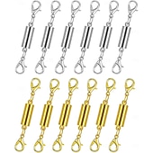 baratos artes, artesanato e costura-Pacote com 12 fechos e fechos magnéticos para colar. Extensor de joias com ímã forte. Fecho magnético para colar, ideal para fazer pulseiras e colares. Banhado a ouro e prata.