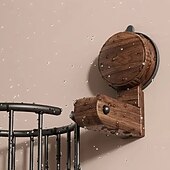 voordelige Opslagrekken-Toiletrolhouder van walnoothout, zelfklevend, zonder boren, ruimtebesparende opbergrek voor keuken of badkamer
