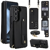 olcso Samsung-tokok-telefon Ügy Kompatibilitás Samsung Galaxy Z-hajtás 7 Z Hajtogatás 6 Z Fold 5 Z Fold 4 Felhajtható fedél Kártyahely Ütésálló Retro PC PU bőr