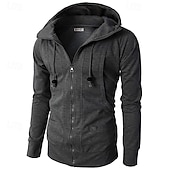 abordables Sudadera con capucha de vellón-Hombre Sudadera Sudadera con capucha y cremallera completa Sudadera con capucha de lana Rojo tinto Negro Verde Ejército Azul Marino Caqui Con Capucha Plano Retazos Deporte Casual Diario Ropa de calle