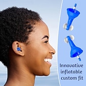 abordables Soins Personnels &amp; Santé-1 paire de bouchons d&#039;oreilles gonflables innovants, ultra-confortables, réutilisables, antibruit, flexibles, étanches, en silicone, protection auditive pour une concentration profonde