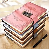Χαμηλού Κόστους Notebooks &amp; Planners-a5 200 σελίδες ρετρό βιβλίο κωδικών πρόσβασης με κλειδαριά ημερολόγιο παχύρρευστο δημιουργικό χειρόγραφο βιβλίο σημειωματάριο φοιτητή χαρτικά ντοσιέ σημειωματάριου