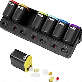 cheap Office Storage-Weekly Pill Organizer Daily Case Holder Storage Box 7 Days Travel Pill Box Large Medicine Pill Case Container for Daily Medication Vitamin Supplement Fish Oil