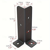 abordables Matériaux de Construction-Ensemble de supports d&#039;ancrage réglables pour poteaux de terrasse de 1,5 x 1,5, 2 x 2, 2 x 4 et 4 x 4, support en métal lourd pour clôture en bois et gazebo