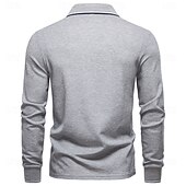 abordables Polo Élite para Hombres-Hombre Polo Trabajo Negocio Cuello Vuelto Manga Larga Ocio Cómodo Plano Bloque de Color Puro Todas las Temporadas Ajuste regular Rojo rubí Negro Blanco Azul Marino Oscuro Gris claro Verde Ejército