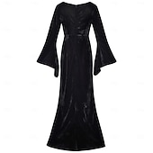 abordables Disfraces de mujer-Horror gótico Academia oscura Vestidos Disfraz Vestido llamativo Cosplay for Mujer Adultos Víspera de Todos los Santos Carnaval Rendimiento Fiesta Disfraces educativos
