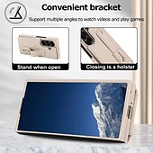 Χαμηλού Κόστους Samsung Θήκη-τηλέφωνο tok Για Samsung Galaxy Z Fold 7 Z Διπλώστε 6 Z Fold 5 Z Fold 4 με λουράκι καρπού Σταντ ποδηλάτου Υποδοχή κάρτας Ρετρό TPU PU δέρμα