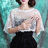 cheap Cape-Mother&#039;s Wraps Elegant Sun Protection Half Sleeve Lace Wedding Wraps With Lace For Wedding Summer