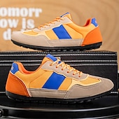 preiswerte Sneaker für Herren-Grüne Colorblock-Retro-Sneaker für Herren – bequeme Freizeit-Laufschuhe für Sportbekleidung, City-Outfits und Wochenendausflüge
