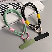 abordables Correas para el teléfono y muñequeras-Cuerda de mano simple de dos hilos de moda, cuerda de muñeca corta simple, cuerda colgante de doble capa, firme y resistente, antirroturas y anticaídas, cuerda para colgar teléfonos móviles.