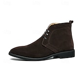 abordables Bottines-Bottines chukka en similicuir marron pour homme avec fermeture à lacets, bottines décontractées pour un usage quotidien, professionnel et semi-formel