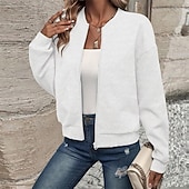 economico Felpe e Sweatshirt Texturizzati-Per donna Cappotto Giacca Casual Confortevole Traspirante Cerniera Tasca Moda Moderno Casual Semplice Uscire Weekend Cerniera Regolare Collo alla coreana Vestibilità regolare Manica Lunga Capispalla
