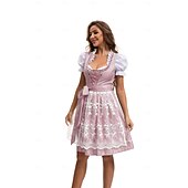 abordables Mujeres-Mascarada Oktoberfest Vestidos Traje de cosplay Trachtenkleader Mucama Vestidos Alemán Munich prados Mujer Víspera de Todos los Santos Vestido Paño de estilo tradicional Blusa Vestido Delantal