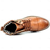 baratos Botas de combate-botas de combate masculinas com zíper lateral e fivela - botas de cano curto com cadarço de moda casual para roupas urbanas e do dia a dia
