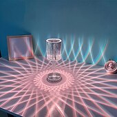 baratos eletrodomésticos-elegante abajur de cabeceira com toque de cristal - luz LED ajustável com bateria recarregável e carregamento USB, decoração de interiores, luminária de mesa moderna, luminária de mesa decorativa, luz