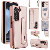 olcso Samsung-tokok-telefon Ügy Kompatibilitás Samsung Galaxy Z-hajtás 7 Z Hajtogatás 6 Z Fold 5 Z Fold 4 Felhajtható fedél Kártyahely Ütésálló Retro PC PU bőr