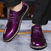 baratos Sapatos Oxford-sapatos sociais masculinos de verniz azul-petróleo brilhante com cadarço – calçados formais elegantes para casamentos e eventos empresariais