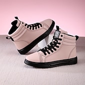 cheap Men&#039;s Sneakers-Men&#039;s Green Faux Leather High-Top Sneakers with Black Sole, Fashion Lace-Up Casual Shoes for Streetwear, Parties and Daily Wear