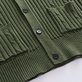 preiswerte Herren Strickjacke-Herren Pullover Kleid Pullover Strickjacke Strickpullover Zopfmuster Stricken Normale Oberteile Gestrickt Gerippt Einfach V Ausschnitt Urlaub Mode Lässig Alltagskleidung Bekleidung Herbst Winter Grün
