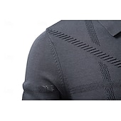 billige Herre Elite Genser og Cardigans-Herre Pullover genser Strikke Vanlige topper Jacquard Knapper Helfarge Polokrage Elegant Årgang Skole Hjem Klær Vår Høst Mørk Marineblå Kakifarget S M L