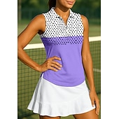  Γυναικεία Γεωμετρικό Πουά Μπλούζες Αθλητικό πουκάμισο Φανέλα POLO Πουκάμισο τένις Αμάνικο Φερμουάρ Λουλουδάτο UPF50+ Ανθεκτικό στην υπεριώδη ακτινοβολία Υψηλή Ελαστικότητα Ύγρανση Αναπνέει