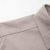 abordables Tapas-Hombre camisa cargo Camisa para senderismo Manga Larga Cuello Vuelto Camiseta Al aire libre Transpirable Primavera Otoño Algodón Negro Verde Ejército Caqui Caza Rutina de ejercicio Viaje