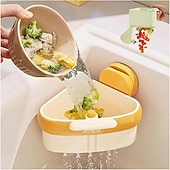 preiswerte Küchenutensilien &amp; Gadgets-2er-Pack Eckregal mit Saugnapf für die Spüle, Siebkorb für die Druckspüle, automatischer Abtropfkorb, Schwammhalter für den Wasserhahn, abnehmbarer Aufbewahrungsorganizer für die Küchenspüle