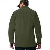 economico camicia da uomo con bottoni-Per uomo Camicia Camicia casual Camicia da Spiaggia Camicia di Velluto a Coste Camicia con Bottoni Nero Verde militare Grigio Manica Lunga Semplice Bavero Vacanza Camicia hawaiana Tasca Abbigliamento