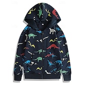 billiga Huvtröjor och tröjor för pojkar-Barn Pojkar hoodie med dragkedja Tecknat Långärmad Dragkedja Höst Grundläggande Bomull Utomhus