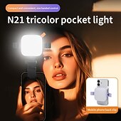 お買い得  スマホカメラアタッチメント-ミニビデオライト スマートフォン用 自撮り LED カメラライト 内蔵リチウム電池 iPhone iPad Samsung 各種写真用携帯電話用