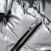 economico Gilet Puffer da Uomo-Per uomo Gilet imbottito Gilet Vacanza Quotidiano Data Moda Casual Autunno &amp; Inverno Tasca Nylon Caldo Confortevole Tinta unica Cerniera Con Cappuccio Vestibilità regolare Argento Nero Rosso Argento