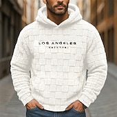 abordables Sudadera con capucha de vellón-Hombre Sudadera Sudadera Con Capucha Sudadera con capucha de lana Negro Blanco Azul Marino Con Capucha Plano Con Texturas Deporte Casual Diario Ropa de calle Fresco Ropa deportiva Otoño Invierno Ropa