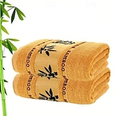 abordables Accessoires pour salle de bains-Serviette de bain 70 x 140 cm (27,5&quot; x 55,1&quot;), serviette en fibre légère et douce à séchage rapide avec motif en bambou, serviette de salle de bain moderne et très absorbante pour hôtel