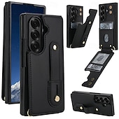 Χαμηλού Κόστους Samsung Θήκη-τηλέφωνο tok Για Samsung Galaxy Z Fold 7 Z Διπλώστε 6 Z Fold 5 Z Fold 4 με λουράκι καρπού Σταντ ποδηλάτου Υποδοχή κάρτας Ρετρό TPU PU δέρμα