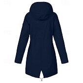 abordables veste active-Femmes Trench Chaud Confortable Fermeture éclair Avec Poches Mode Extérieur Uni Sortir Week-end Fermeture éclair Régulier À capuche Coupe régulière manche longue Vêtements d&#039;extérieur Jaune Rose