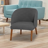 baratos Cobertura de Sofa-capa decorativa para cadeira com grade 5x5 e encosto alado - capa elástica para cadeiras de jantar ou de destaque