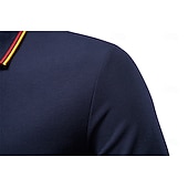 abordables Polo Élite para Hombres-Hombre Polo Trabajo Negocio Cuello Vuelto Manga Larga Ocio Cómodo Plano Bloque de Color Puro Todas las Temporadas Ajuste regular Rojo rubí Negro Blanco Azul Marino Oscuro Gris claro Verde Ejército