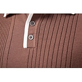 billige Herre Elite Genser og Cardigans-Herre Pullover genser Strikke Vanlige topper Fargeblokk Knapper Helfarge Polokrage Årgang Daglig Skole Hjem Klær Vår Høst Blå Brun S M L