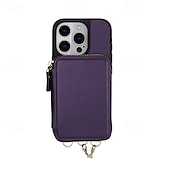 Χαμηλού Κόστους iPhone Θήκες-τηλέφωνο tok Για iPhone 17 Pro Max 17 Air 16 15 14 Pro Max Plus 16e 13 Pro Max Πίσω Κάλυμμα Μαγνητική με τον Lanyard Υποδοχή κάρτας Ρετρό TPU PU δέρμα