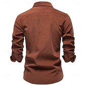 economico Camicie Elite da Uomo-Per uomo Camicia Blu marino scuro Marrone Verde militare Manica Lunga Semplice Colletto a Camicia Scuola Formale Bottoni Abbigliamento Elegante Vintage Cool Quotidiano