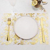 tanie Obrusy-Bieżnik ze Złotej Folii na Gorąco - Europejski Styl Lekko Ekskluzywny Flaga na Stół na Przyjęcia Świąteczne Wesela i Dekorację Opakowań Prezentowych