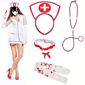 levne Příslušenství-Sestry předvečer Všech svatých Sada příslušenství Sexy kostým Dospělé Dámské předvečer Všech svatých Karneval Výkon Párty Jednoduché Halloweenské kostýmy Oblékněte se