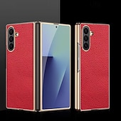 Недорогие Чехлы для Samsung-телефон Кейс для Назначение SSamsung Galaxy Z-образный сгиб 7 Z-сгиб 6 Z Fold 5 Z Fold 4 Кейс на заднюю панель Защита от удара Ретро ПК Кожа PU